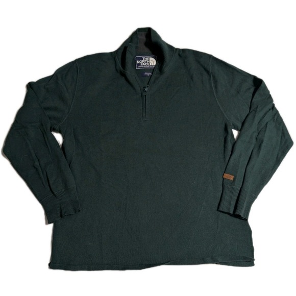 The North Face Other - The North Face Heritage Knit 1/4 Zip‎ Sweater Mens M Green Wool Blend